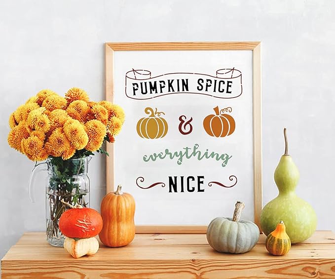 Fall Stencils for Painting on Wood - Pumpkin & Thanksgiving Stencils for Porch Signs & Canvas