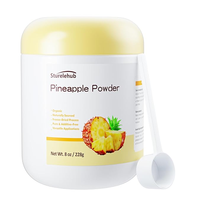 Pineapple Powder, Organic Pineapple Powder, 8oz / 228g, Natural Freeze-Dried, Gluten-free, for Drinks, Cooking, Baking