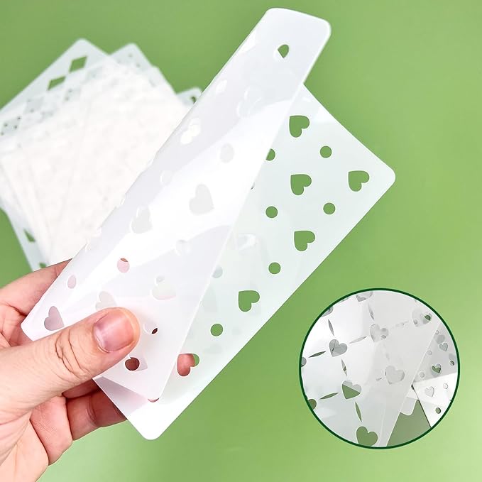 12 Pcs Mixed Media Stencils, Polka Dot Checkered Heart Stencils, Assorted Sizes Repeating Patterns for Painting on Wood Furniture Pillows Wall Scrapbook Card Making DIY Craft 6"x6"