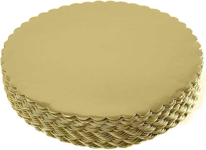 [25pcs] 10" Gold Cakeboard Round,Disposable Cake Circle Base Boards Cake Plate Round Coated Circle Cakeboard Base 10inch,Pack of 25