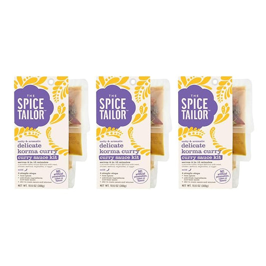 Spice Tailor 3 Simple Steps Restaurant Quality Meals in Minutes Kits Ready in 10 Minutes (3 Pack, Delicate Korma)