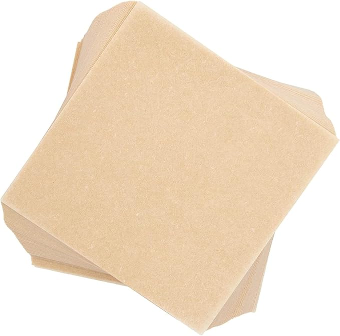 Juvale Precut Parchment Paper Sheets - 4 x 4 in, Brown, 1,000 Count - Baking Supplies, Cupcake Liners & Parchment Paper Candy Wrappers - Sheets for Hamburger Press & Cupcake Boxes