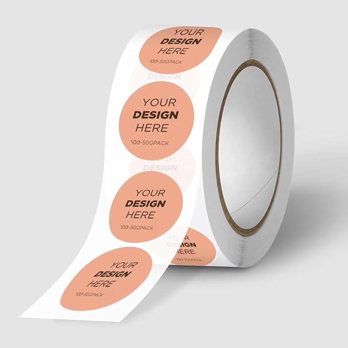 100-500 Custom Stickers Personalized Business Labels Decals, 1.5"-10" Customized Your Own Waterproof Vinyl Stickers with Any Design Logo Image Photo Text Name Address QR Code