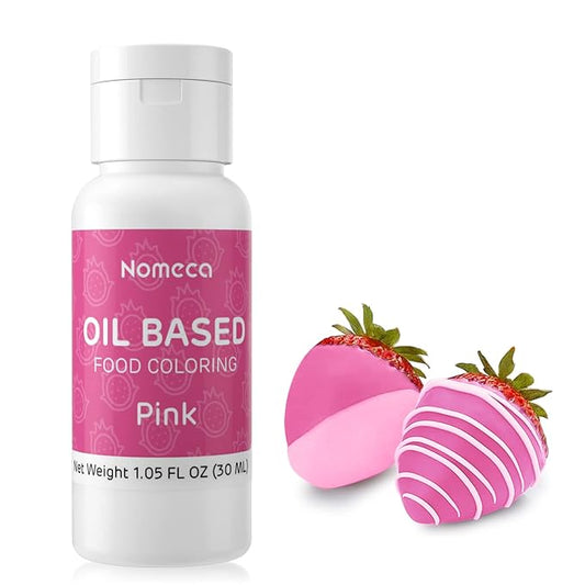 Oil Based Food Coloring for Chocolate - 30 Milliliters Upgraded Pink Oil Food Color for Baking Cake Decorating, Edible Food Dye for Candy Melts Cookies Easter Egg Icing Fondant Meringues