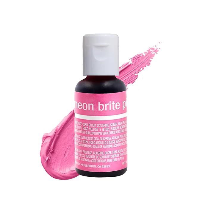 Chefmaster Neon Brite Pink Liqua-Gel® Food Coloring | Vibrant Color | Professional-Grade Dye for Icing, Frosting, Fondant | Baking & Decorating | Fade-Resistant | Easy-to-Use | Made in USA | 0.70 oz