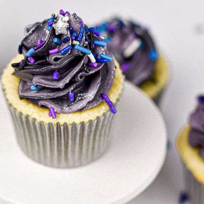 Galaxy Sprinkles for Cupcakes & Cakes | Silver Star Sprinkles for Cake Decorating | Made in USA Space Sprinkles | Perfect for Galaxy Birthday Decorations & Space Cake Decorations | Moon Sprinkles Mix