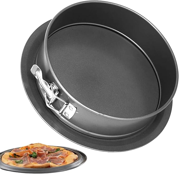 Cake Pan - 9 Inch Baking Tool for Smooth Release, Uniform Heating with Removable Base, Bakeware for Home Restaurant Kitchen Oven Use Silver Steel Gift Packaging Box Pack
