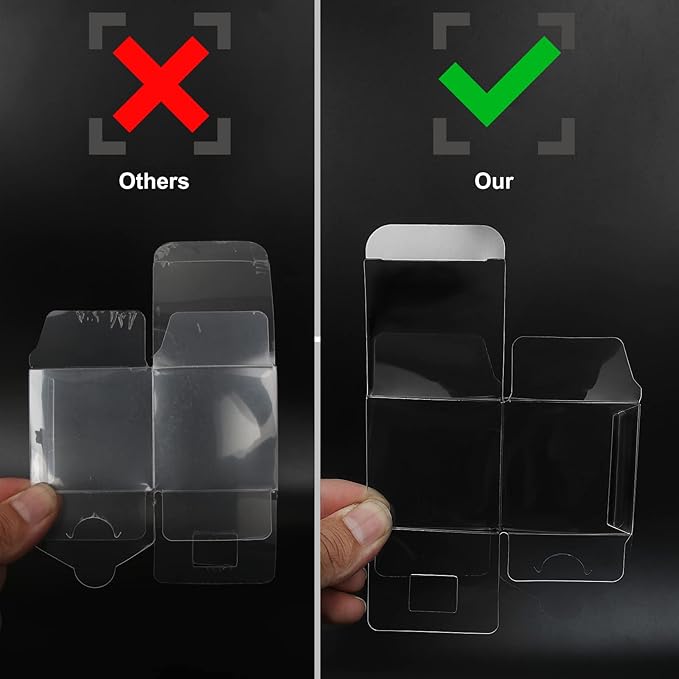 COTOPHER 120 Pcs Clear Favor Boxes, 2x2x2 Clear Gift Boxes Party Favor Boxes Mini Transparent Cube Macaron Boxes Candy Boxes for Wedding Favors Baby Shower