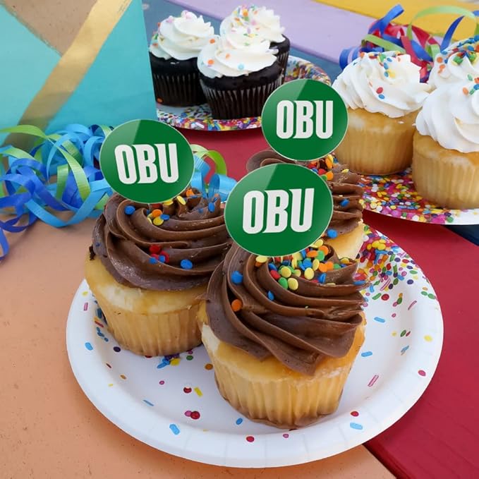 Oklahoma Baptist University Primary Logo Cupcake Picks Toppers Decoration Set of 6