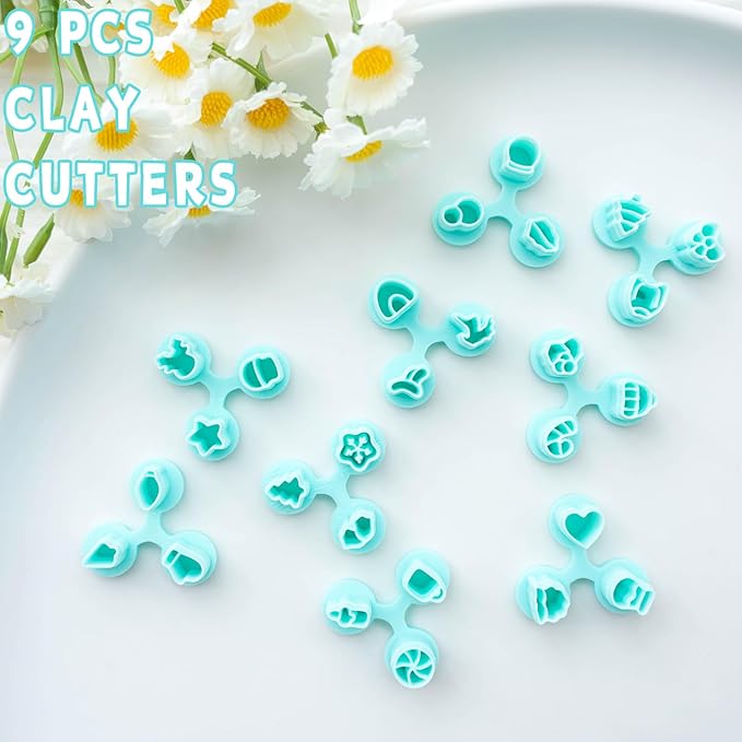 Mirco Christmas Polymer Clay Cutters, 9 Shapes Winter Clay Cutters for Earrings Making Clay Jewelry