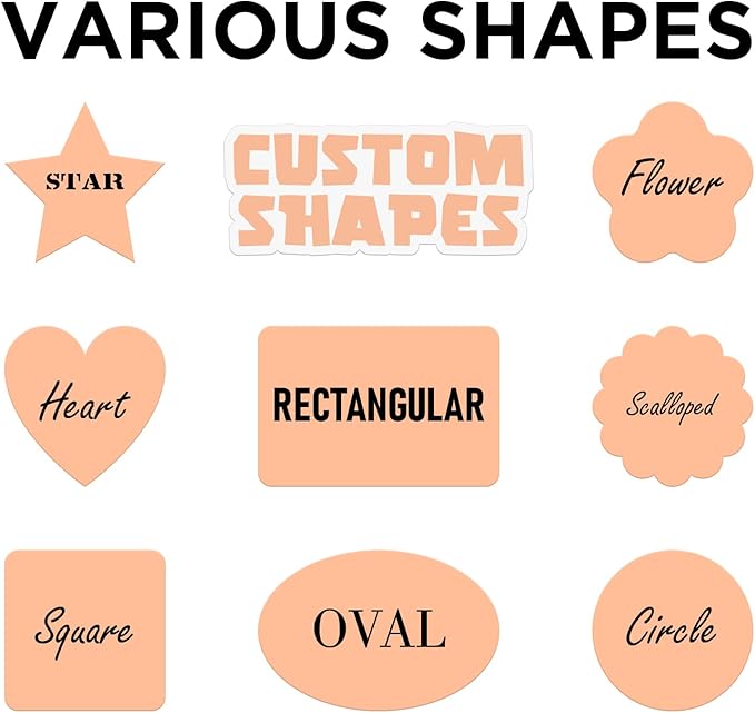 100-500 Custom Stickers Personalized Business Labels Decals, 1.5"-10" Customized Your Own Waterproof Vinyl Stickers with Any Design Logo Image Photo Text Name Address QR Code