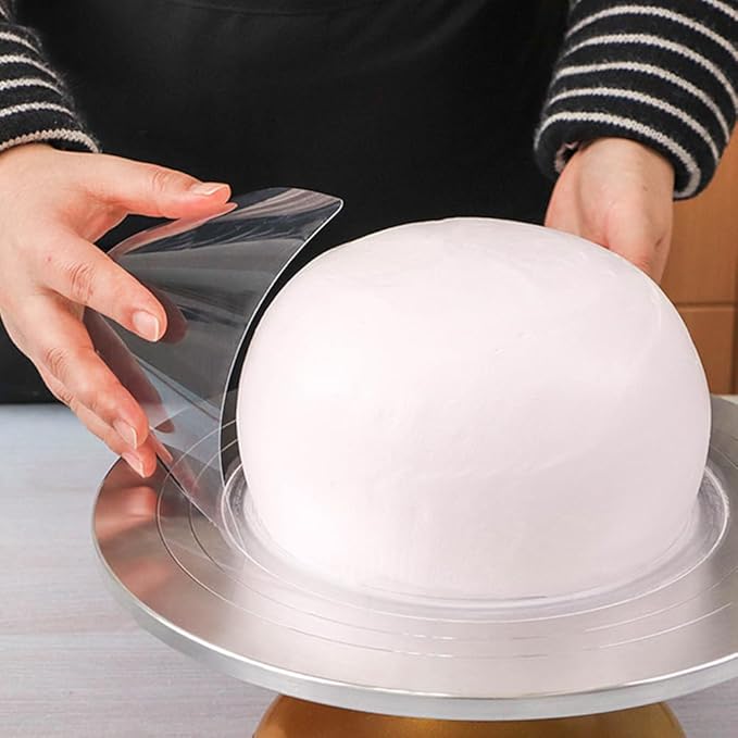 2PCS Cake Smoother Scraper Included 5 Transparent Scrapers, Flexible Plastic Cake Scraper Smoother for Bakery Pastry Cake Decoration Kitchen DIY Baking Tool