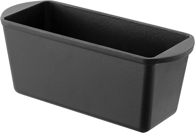 Navaris Cast Iron Bread Loaf Tin, 34cm, Black - Even Heat Distribution & Retention - Enameled Non-Stick Baking Pan - Cake and Bread Tins for Roasting, Oven Cooking & Grilling