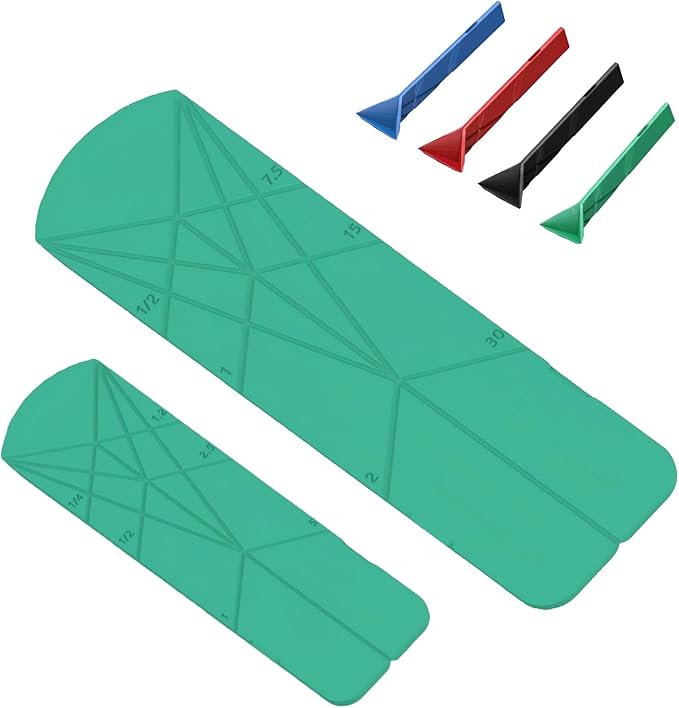 FLAT 3-IN-1 FOLDING MEASURING SPOONS | Magnetic Polygons Measuring Spoon,2 Spoons with 6 Different Sizes｜Space Saving, Nesting Design for Kitchen Storage｜Food Grade Silicone (Green)