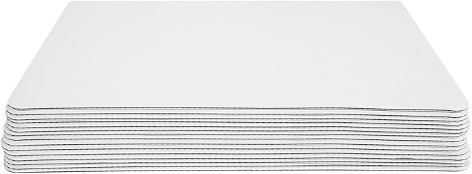 ONE MORE White Quarter Cake Sheet 13.75” x 9.75” Cake Board Sturdy Rectangle Greaseproof Pad Full 15 Pk Boards (15, White)