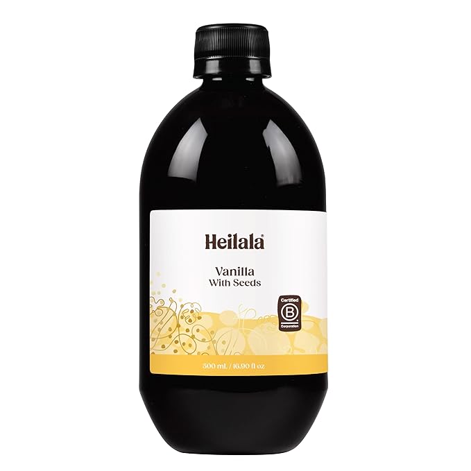 Heilala Vanilla with Seeds - Gourmet, Sweet Vanilla Syrup for Baking & Desserts, Made with Real Vanilla Bean Seeds, Sustainably & Ethically Sourced, 16.9 fl oz