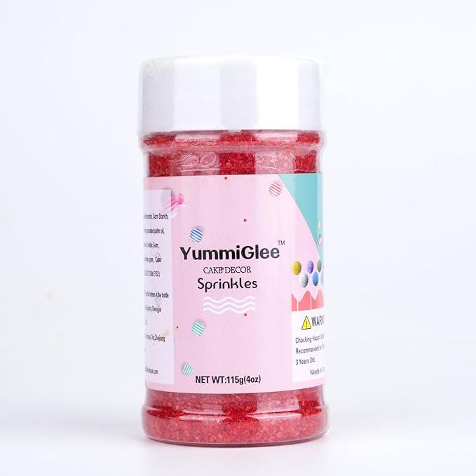 Red Sanding Sugar for Baking 4 oz Edible Sparkling Sugar Sprinkles Coarse Sugar Crystals for Baking Topping Cake Cookie Cupcake Topper Ice Cream Decoration Supplies