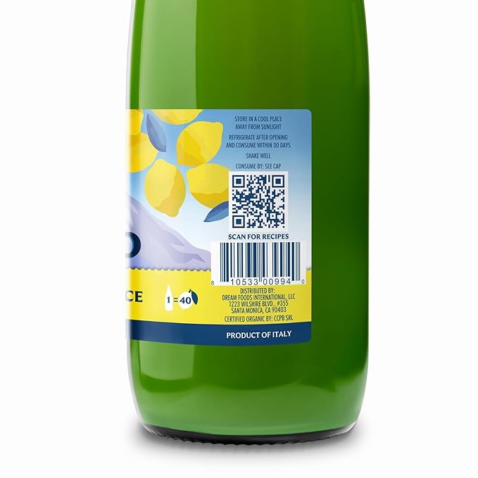 Volcano Bursts Organic Italian Lemon Juice, 33.8 oz (1 Liter)
