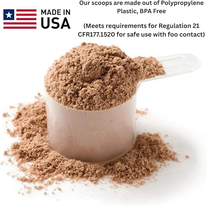 Plastic Measuring Scoop, (13 cc | 1 tablespoon | 1/2 fl oz. | 13mL) Long Handle Spoons for Powders, Granules, Coffee, Pet Food, Baking Supplies, Protein and Other Dry Goods, BPA Free (Set of 1)