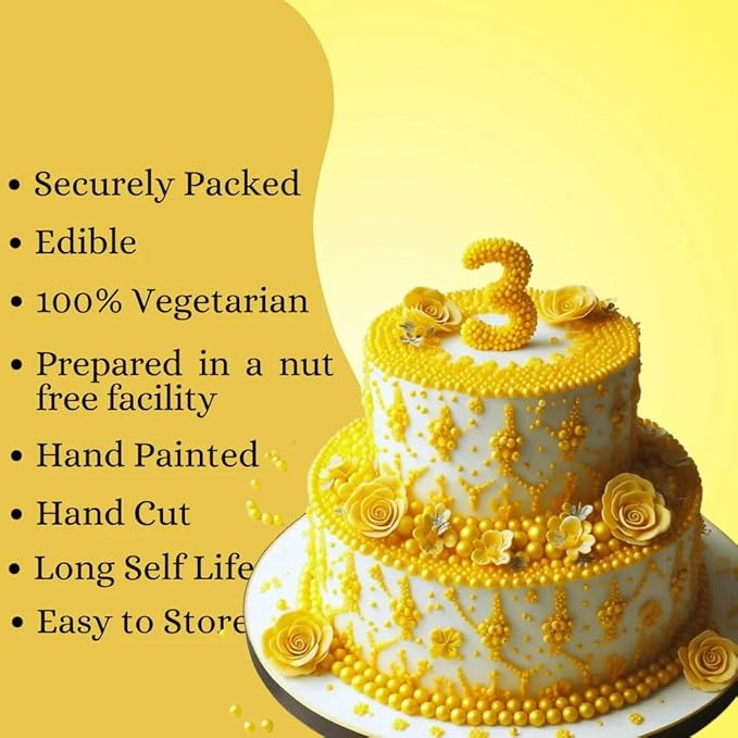 Confect Love Yellow Disco Ball Candy Sprinkles – Edible Decorative Sugar Pearls for Cake, Cupcake & Dessert Decorating | Vegan, Gluten-Free, Soy-Free, Dairy-Free, Palm Oil-Free – 4.2 Oz