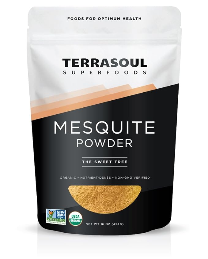 Terrasoul Superfoods Organic Mesquite Powder, 16 Oz, Baking Ingredient, Nutrient-Packed Smoothie Booster, BBQ Marinade Enhancer, Coffee Flavor Enhancer