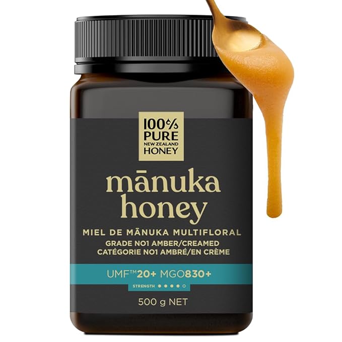 Manuka Honey UMF 20+ MGO 826+ 100% Pure New Zealand Raw, Unfiltered Certified Award Winning Silky Smooth Taste & Texture 17.6 Oz
