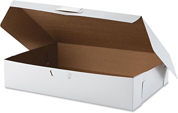 Southern Champion Tray 1029 Premium Clay Coated Kraft Paperboard White Non-Window Sheet Cake and Utility Box, 19" Length x 14" Width x 4" Height, 1/2 Sheet (Case of 50)