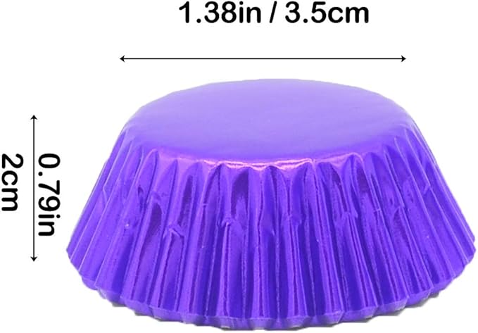 Mini Purple Foil Cupcake Liners Muffin Baking Cups for Party and More, 300-Count