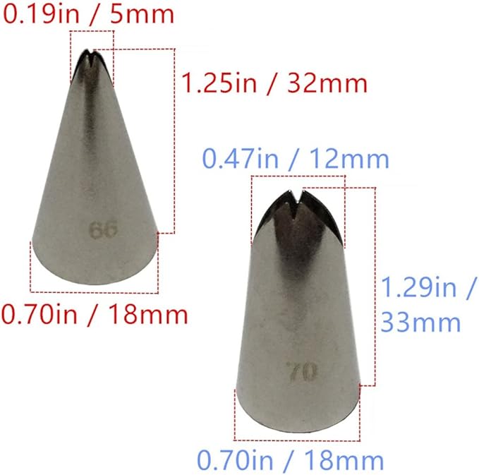 FantasyDay 5-piece Stainless Steel Piping Tips Piping Nozzles Cake Decorating Supplies Cookies Cupcake Icing Decorating Supplies Decorating Kits Frosting Icing Tips Baking Set Tools