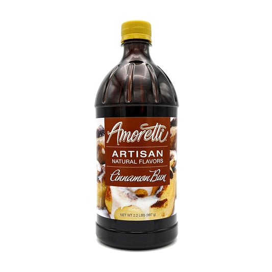 Amoretti - Natural Cinnamon Bun Artisan Flavor Paste, 2.2 lbs, Perfect For Ice Cream, Beverages, Cakes, and more, Preservative Free, Vegan, Gluten Free, No Artificial Sweeteners, Highly Concentrated