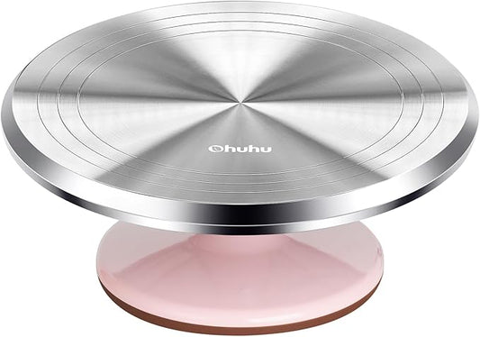 Ohuhu Cake Stand, Aluminium 12''Cake Turntable Decorating Bakery Supplies - BPA-Free Frosting Spinner Rotating Revolving Lazy Susan Christmas Gifts