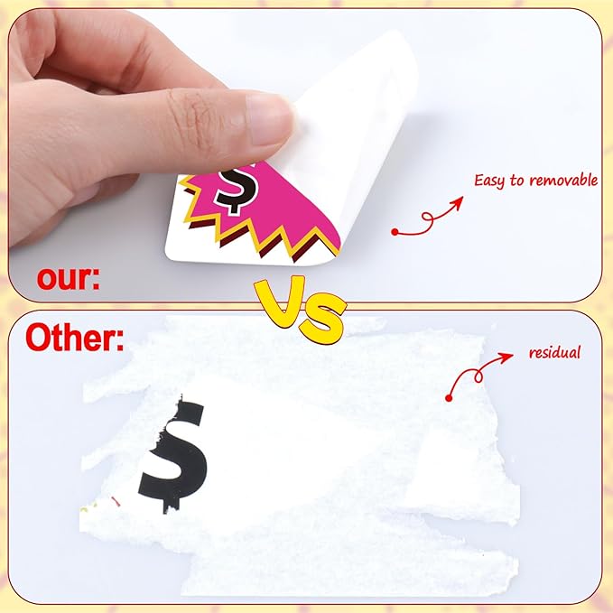 300 Pcs Garage Sale Price Stickers, Removable Adhesive 2"x3" Label Stickers for Yard Sales, Retail & Community Events