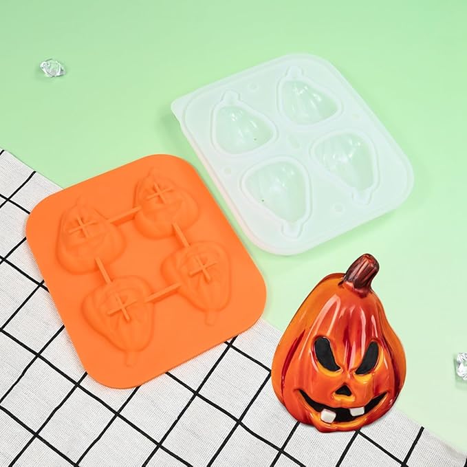 mostsom Silicone Mold Mousse Molds 2 in 1 Pastry Mold 3D Pumpkin Halloween Dessert Mousse Cake Baking Pan Chocolate Candles Soap Fondant Molds DIY Cake Decoration Tools (C_ Pumpkin)