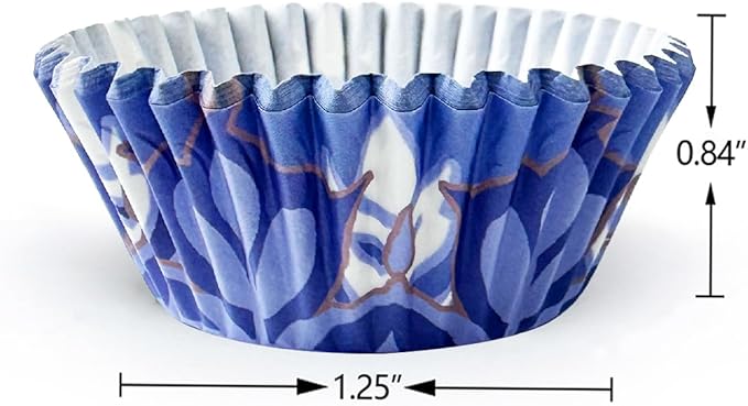 qiqee Christmas Cupcake Liners Mini 300PCS Gradient Bue Cupcake Cups 6 Designs Cupcake Papers Baking Cups Wrappers For Holiday Party Supply (Small Size)
