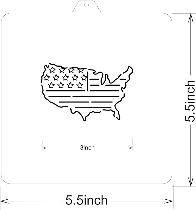 Reusable USA PYO Cookie Stencil Paint Your Own Custom Design Unique Cookies Stencils Creates Custom Coloring Pages Designs, Perfect for Kids, Parties, and Bakers. Detailed Designs. (America)