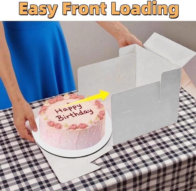 3 Pack Cake Boxes, 10x10x8 Inches Tall Cake Box with Boards, White Bakery Boxes with Window, Disposable Cake Containers for Cake, Donuts, Pies, Cookies, Wedding, Birthday, Party (White - 3 Pack)