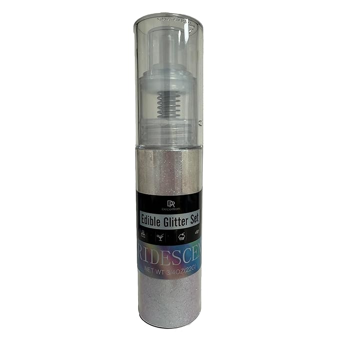 Iridescent Edible Glitter Spray - 3/4oz Luster Dust Edible Food Grade Glitter Shimmer Dust Powder for Cocktails, Drinks, Cake Decorating - Metallic Food Coloring Powder for Wine, Candy, Cookie, Icing