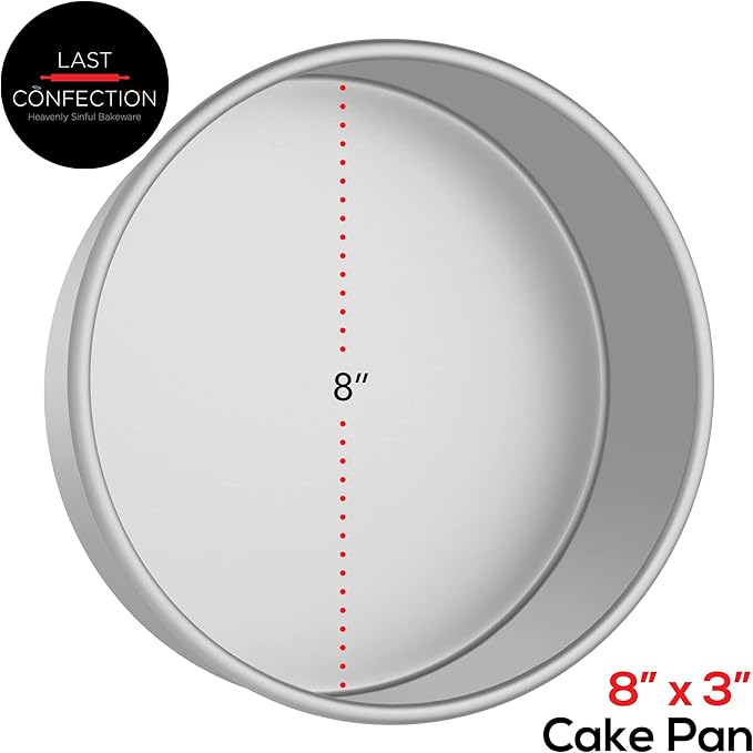 LAST CONFECTION 8" x 3" Aluminum Round Cake Pan - Professional Bakeware