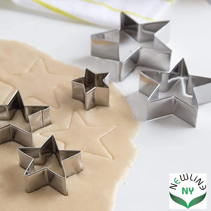 NewlineNY Star Shaped Cookie Molds: 16 Pcs Set to Create Christmas Tree-Like Display with Recipe
