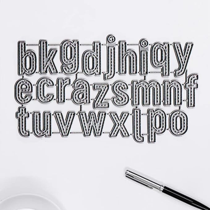 Alphabet Letters Die Cuts for Card Making, Lowercase Letters Cutting Dies Sets 26 Alphabet Words Dies Stencils Embossing Template for Scrapbooking DIY Cards Album Crafts Supplies