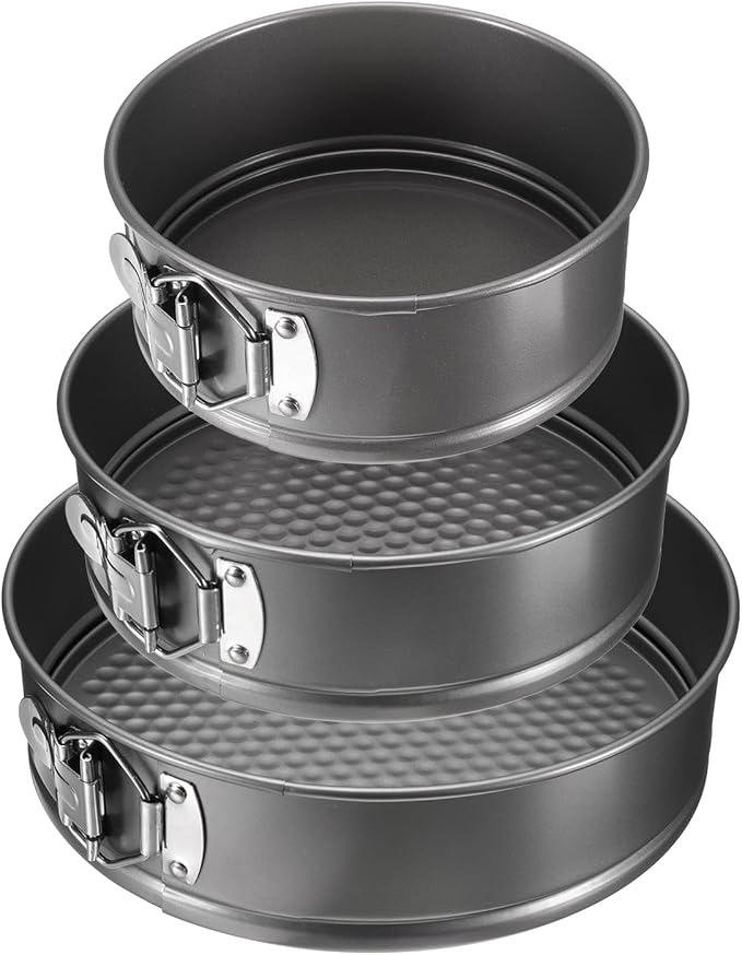 uxcell 6/8/9 Inch Springform Pan Nonstick Cake Pan with Removable Bottom Round Leakproof Cake Baking Pans Molds for Baking, Cheese Cakes, Pizza, Biscuits, Black
