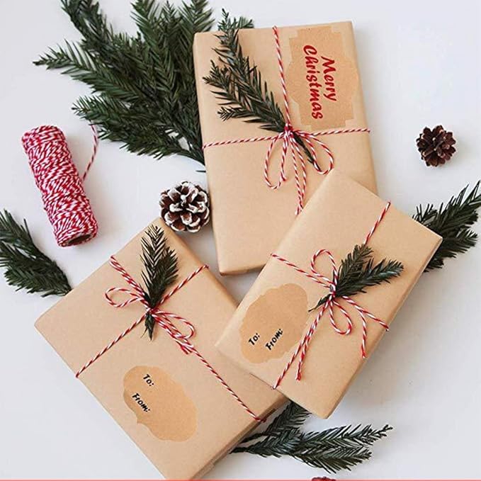 300 Pcs Gift Tags Stickers Name Labels Stickers, Self-Adhesive Handmade Bottle All-Purpose Jar Labels for Presents Christmas Decoration Jars Food Craft