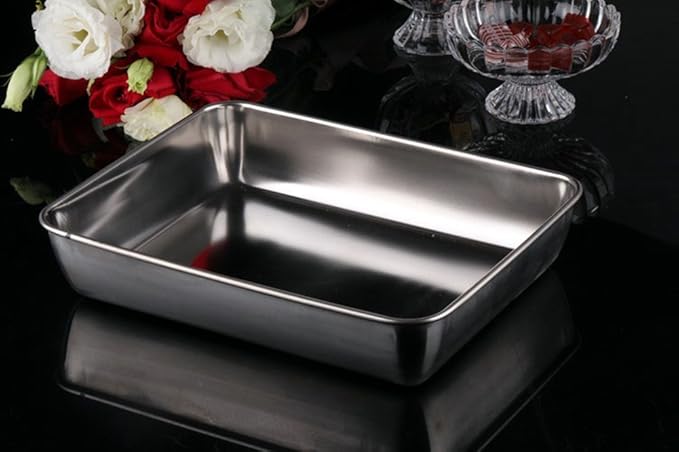 Sheet Pan,Cookie Sheet,Heavy Duty Stainless Steel Baking Pans,Toaster Oven Pan,Jelly Roll Pan,Barbeque Grill Pan,Deep Edge,Superior Mirror Finish, Dishwasher Safe (16.2x12.6x2.4 in)