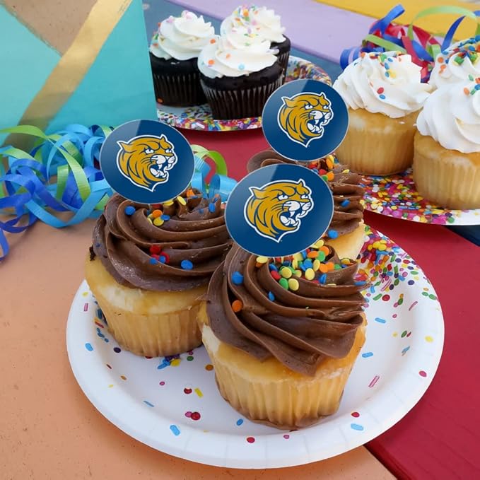Johnson & Wales University Primary Logo Cupcake Picks Toppers Decoration Set of 6