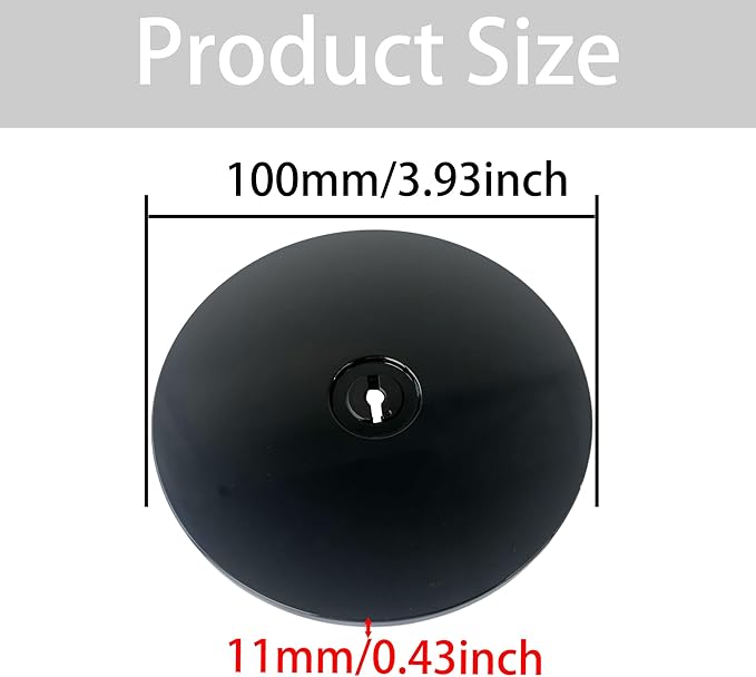 2PCS 4" Small Lazy Susan Turntable, Black Acrylic Ball Bearing Rotating Tray Display Base for Spice Rack Table Cake Kitchen Pantry Decorating, 40 lb Load, 360° Smooth Rotation