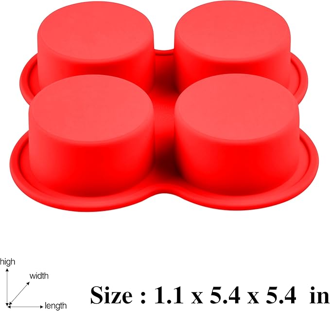 2 Pack Air Fryer Egg Bite Molds, 4-Cup Mini Round Muffin Pans Silicone Baking Molds For Oven, Air Fryer and Pot Production Egg Bites, Cupcake, Muffin, Tart, Frittata, Quiche (2 Pack 5.3 x 5.3 inch)