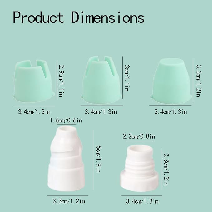4Sets Coupler Piping Bag Plastic Standard Couplers for Large/Small Piping Tips Nozzles with Fresh-keeping lid