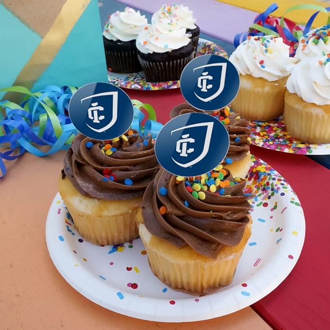 Ithaca College Primary Logo Cupcake Picks Toppers Decoration Set of 6