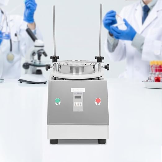 Lab Sifter Shaker, 125W Electric Sieve Shaker Lab Sifter Vibrating Sieve Machine with Display Screen, Capable of Screening Particles Ranging from 0.025 to 20 mm