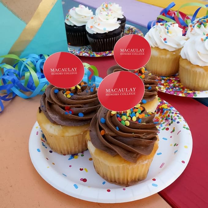 Macaulay Honors College Primary Logo Cupcake Picks Toppers Decoration Set of 6